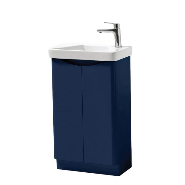 Kartell Cayo 500mm Floor Standing 2 Drawer Unit & Ceramic Basin - Blue