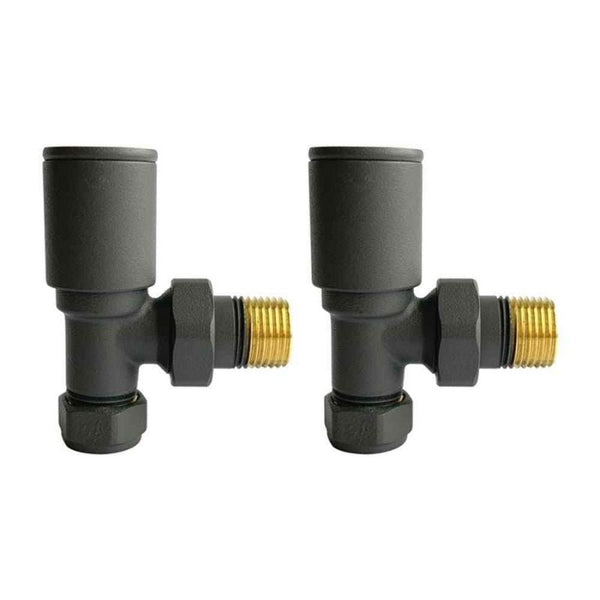 Kartell Anthracite Radiator Valve Angled 15mm (Pair)