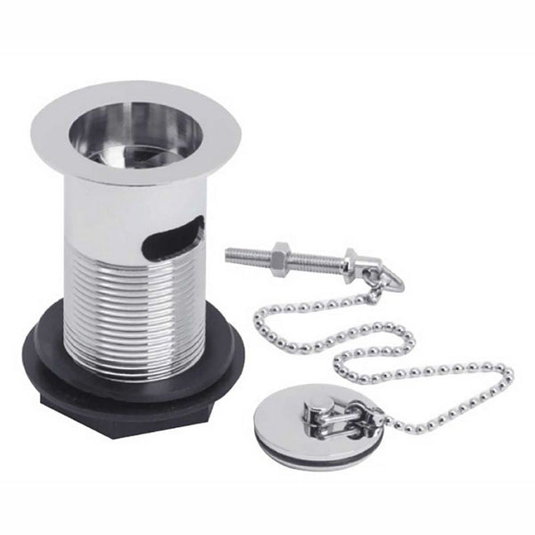 Kartell Basin Waste CP with Metal Plug & Plastic Back Nut slotted