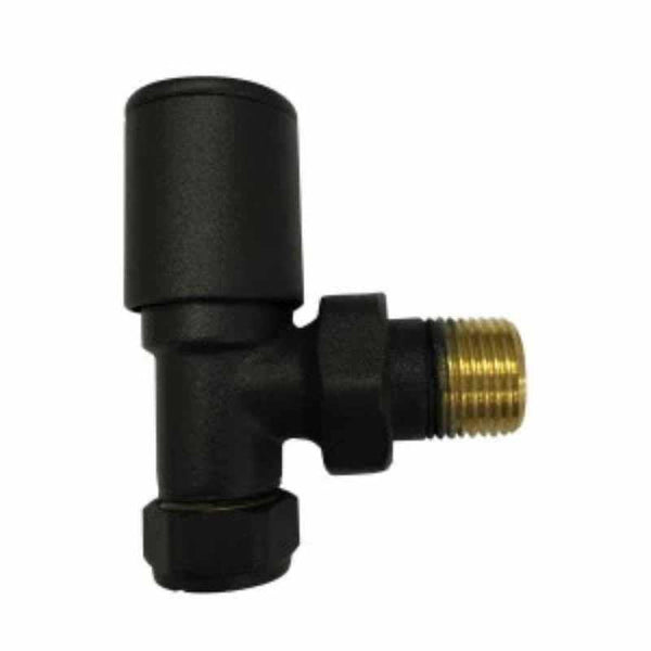 Kartell Black Radiator Valve Angled 15mm (Pair)