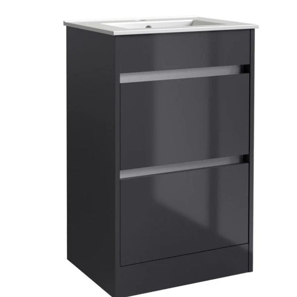 Kartell City 490mm Wide Floor Standing Unit Storm Grey Gloss