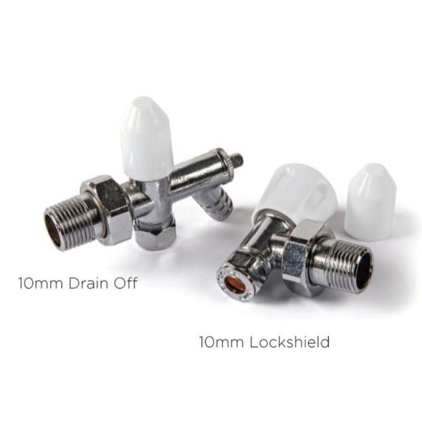 Kartell 15mm Angled LS/WH Radiator Valve (Galaxy)