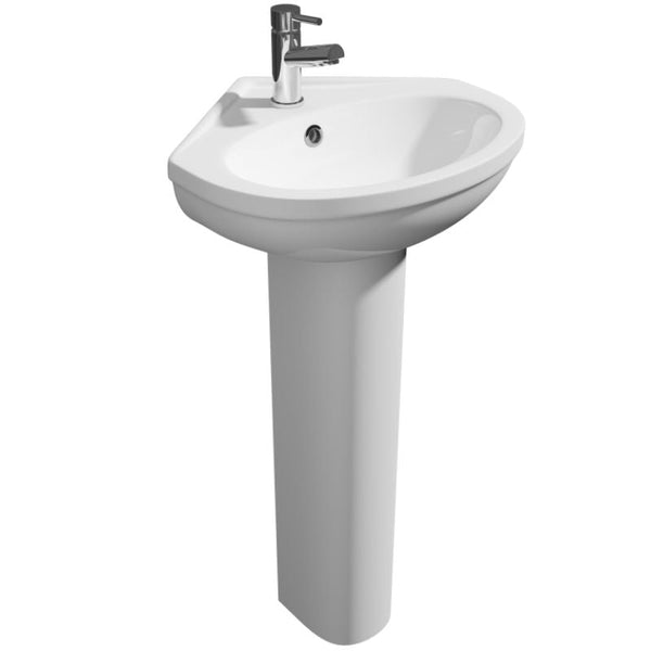 Kartell Lifestyle 1 Tap Hole Corner Basin 480mm