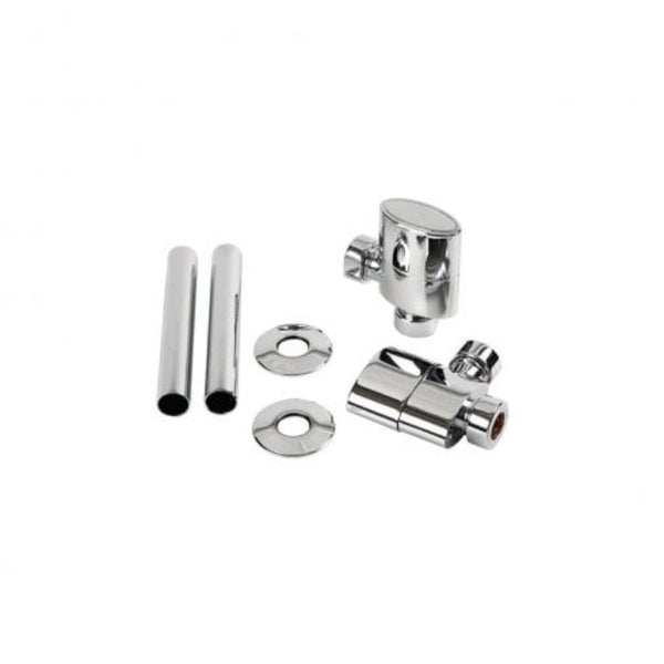 Kartell Oval Radiator Valves (Pair) - Angled Chrome