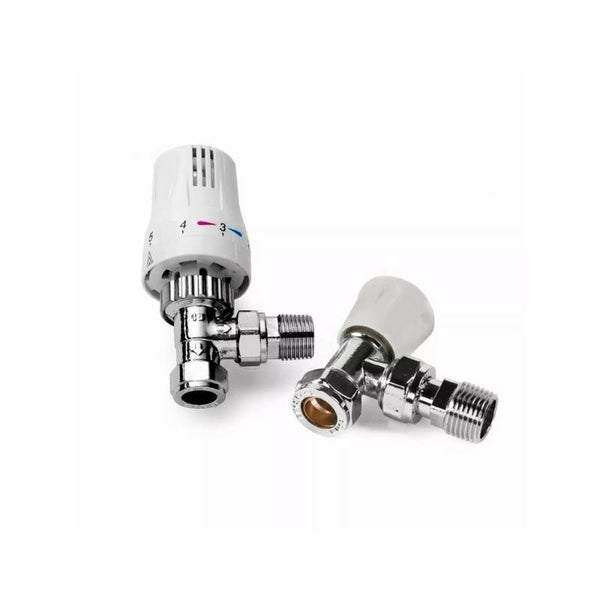 Kartell Twin Pack TRV & Lockshield Refined Angled Chrome