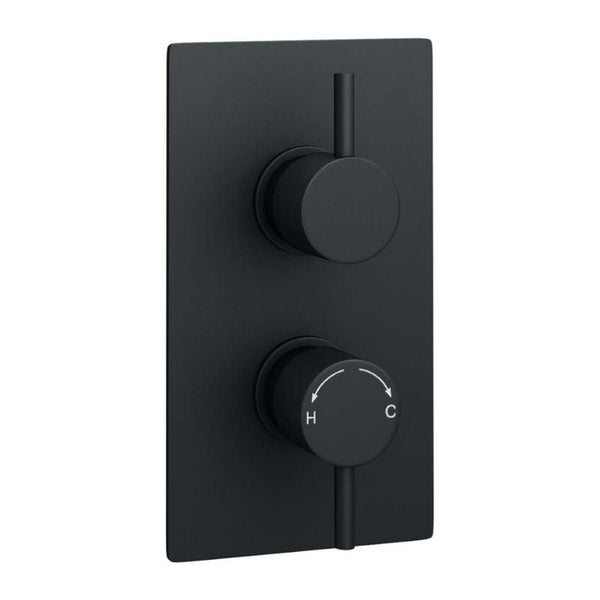 Kartell Nero Round Concealed Thermostatic Shower Valve Matt Black