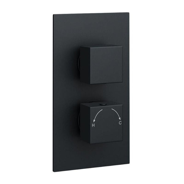 Kartell Nero Square Concealed Thermostatic Shower Valve with Diverter Matt Black