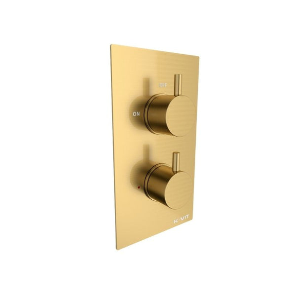Kartell Ottone Concealed Thermostatic Shower Valve Brushed Brass with Diverter