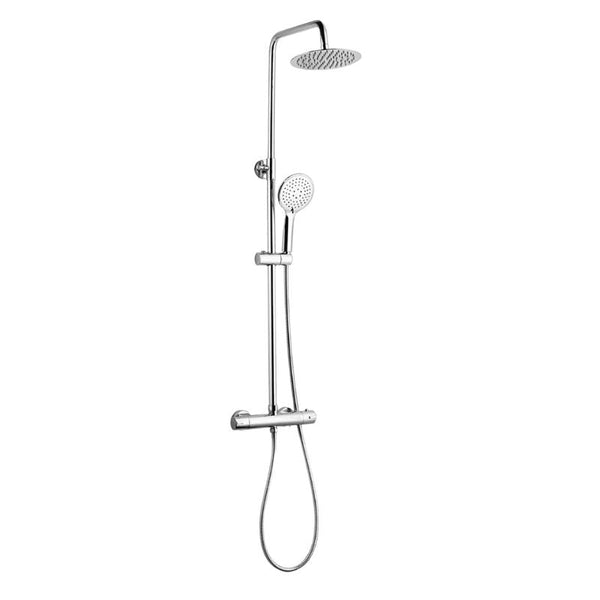 Kartell Plan Thermostatic Bar Shower with Ultra Slim Stainless Shower Drencher and Sliding Handset