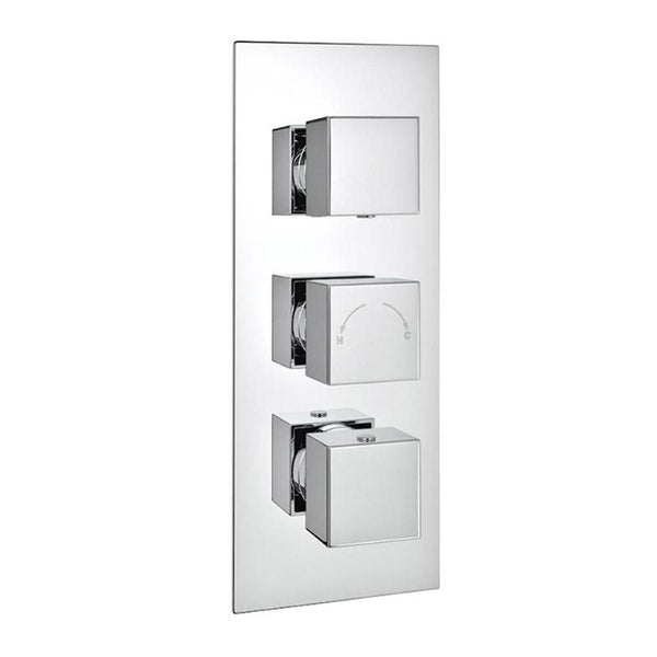 Kartell Pure Triple Concealed Thermostatic Shower Valve Square Handle (2 way)