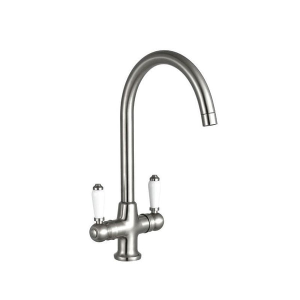 Kartell Traditional Mono Kitchen Sink Mixer Brushed Steel