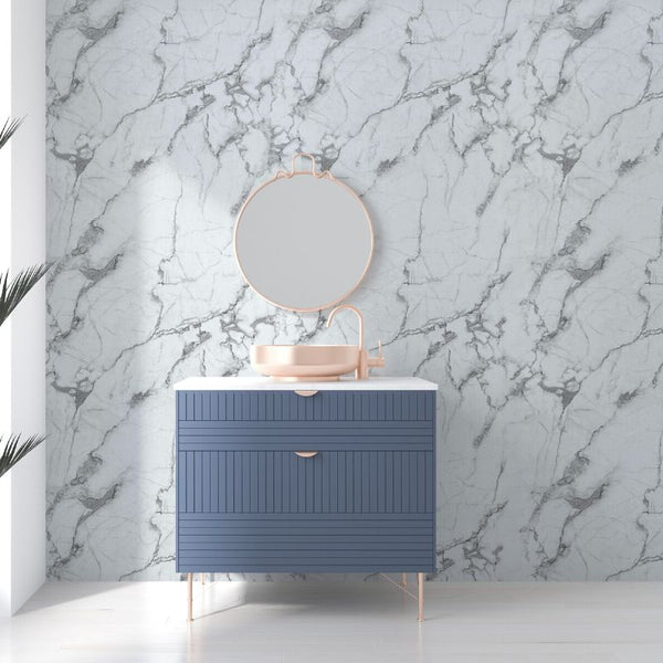 Premium Large Matt Carrara Marble 1.0m x 2.4m Shower Panel