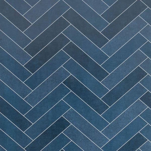 Premium Large Multi Navy Herringbone Tile Shower Panel Sample