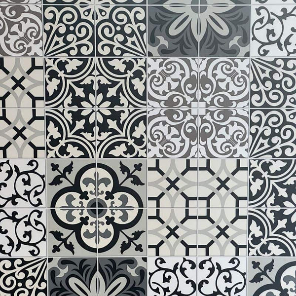 Premium Large Patchwork Black Matt Shower Panel Sample