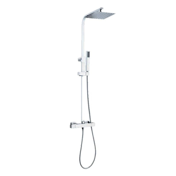 Kartell Pure Thermostatic Bar Shower with Ultra Slim Stainless Shower Drencher and Sliding Handset